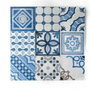 Cementine Shiny Mix Blue 20x20 Fioranese – decori assortiti vista frontale