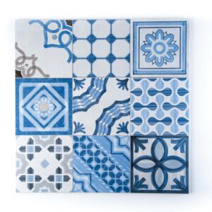 Cementine Shiny Mix Blue Fioranese 20x20 con decori assortiti in gres porcellanato lucido