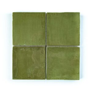 Composizione di quattro piastrelle verde oliva 10x10 Elios Ceramiche