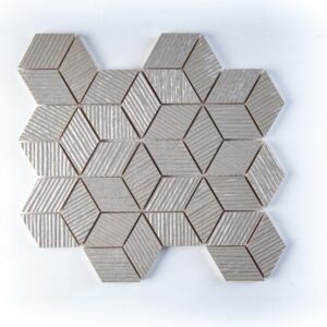 Mosaico Taupe Cube FAP Lumina Glam su rete vista frontale