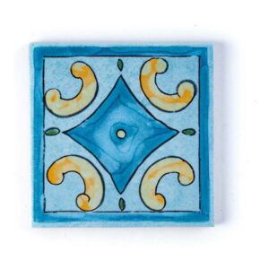 Decoro Metà Acquamarina 11x11 Savoia Ceramiche vista frontale